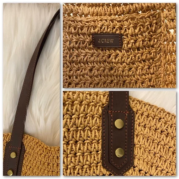 👜 J.Crew Straw Market Tote Bag – SOLD OUT Online! - Picture 3 of 6